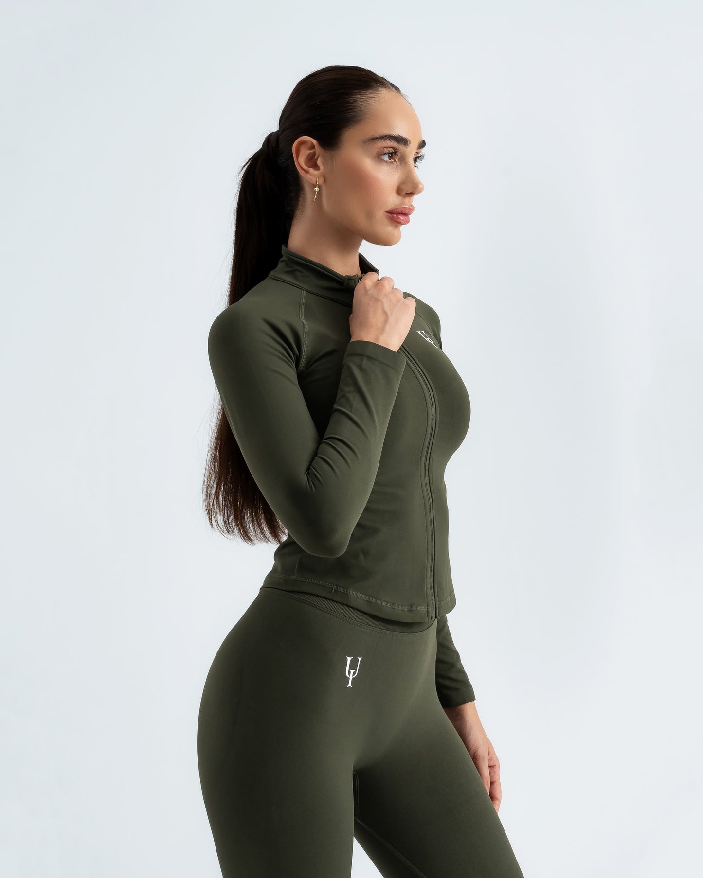 Sculpt-V Zip-Up Jacket "Olive Green"
