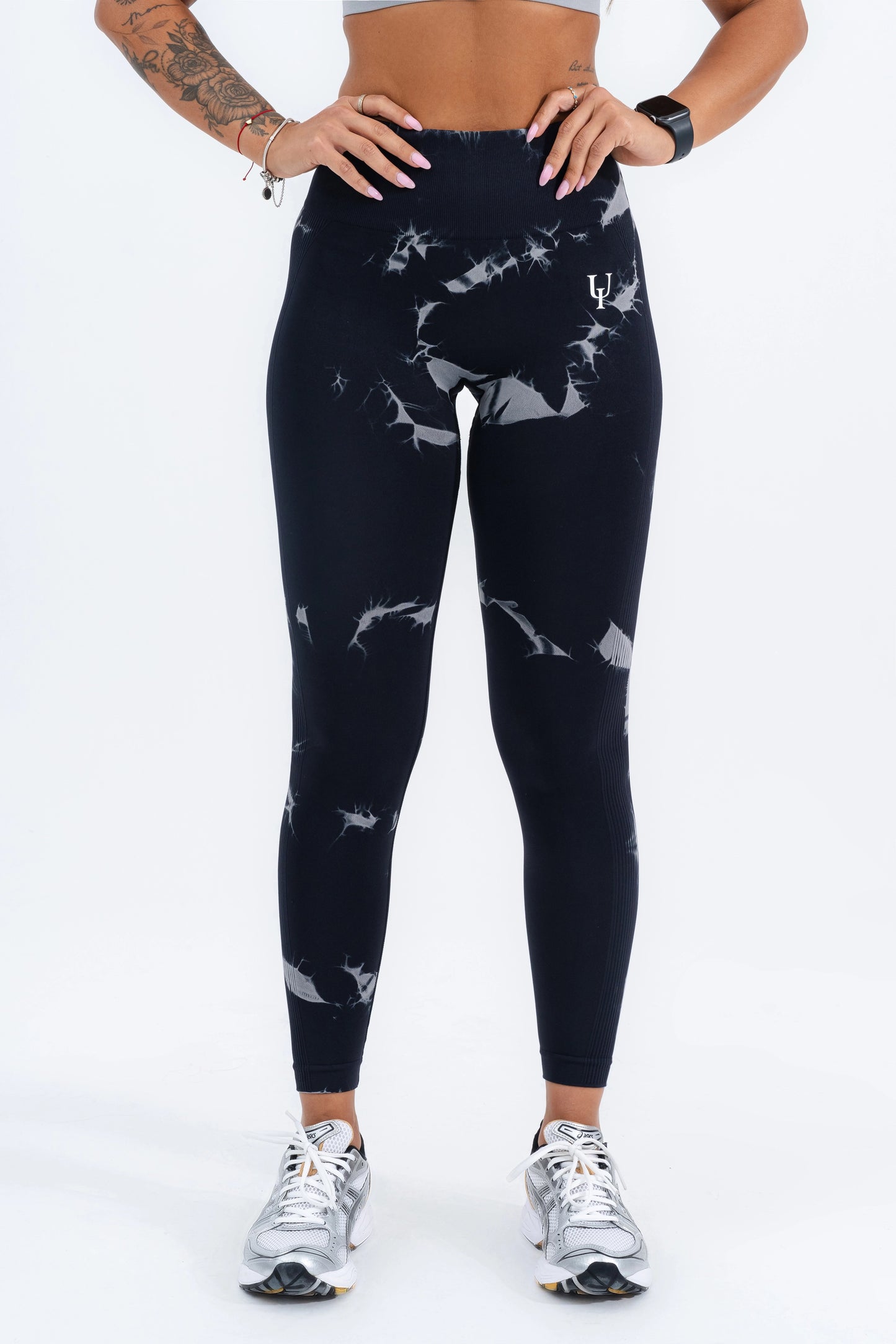 Tie Dye Scrunch Leggings Black Pattern