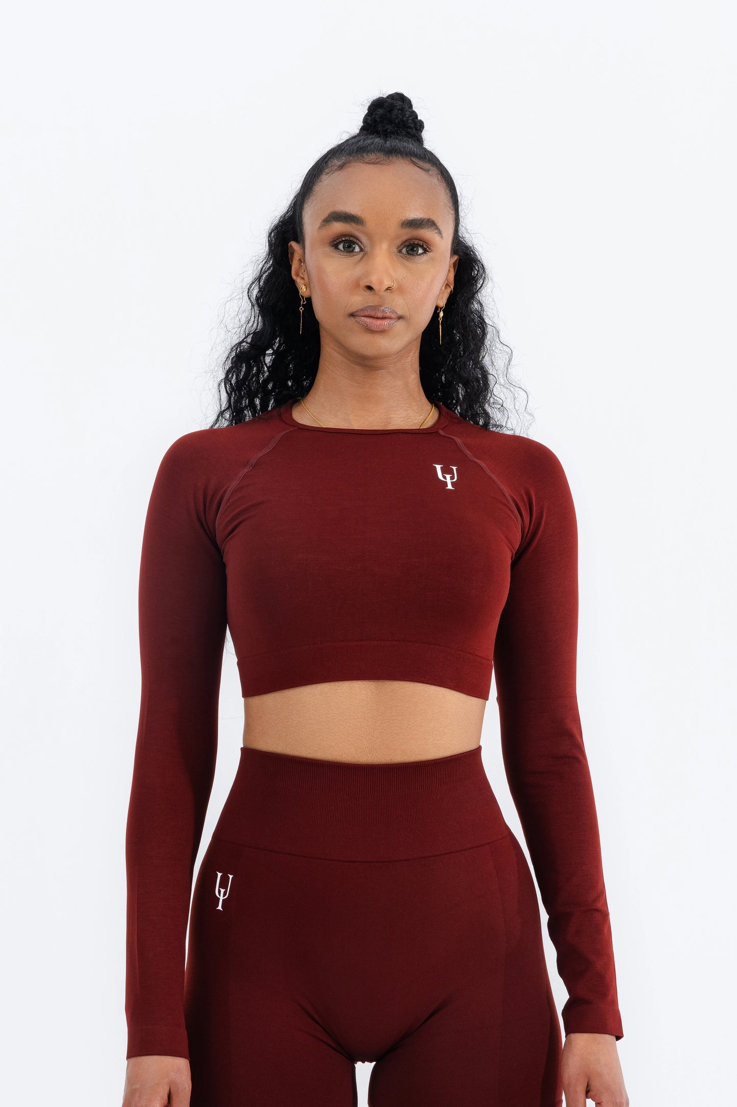 Zenith Long Sleeve Crop Top Red