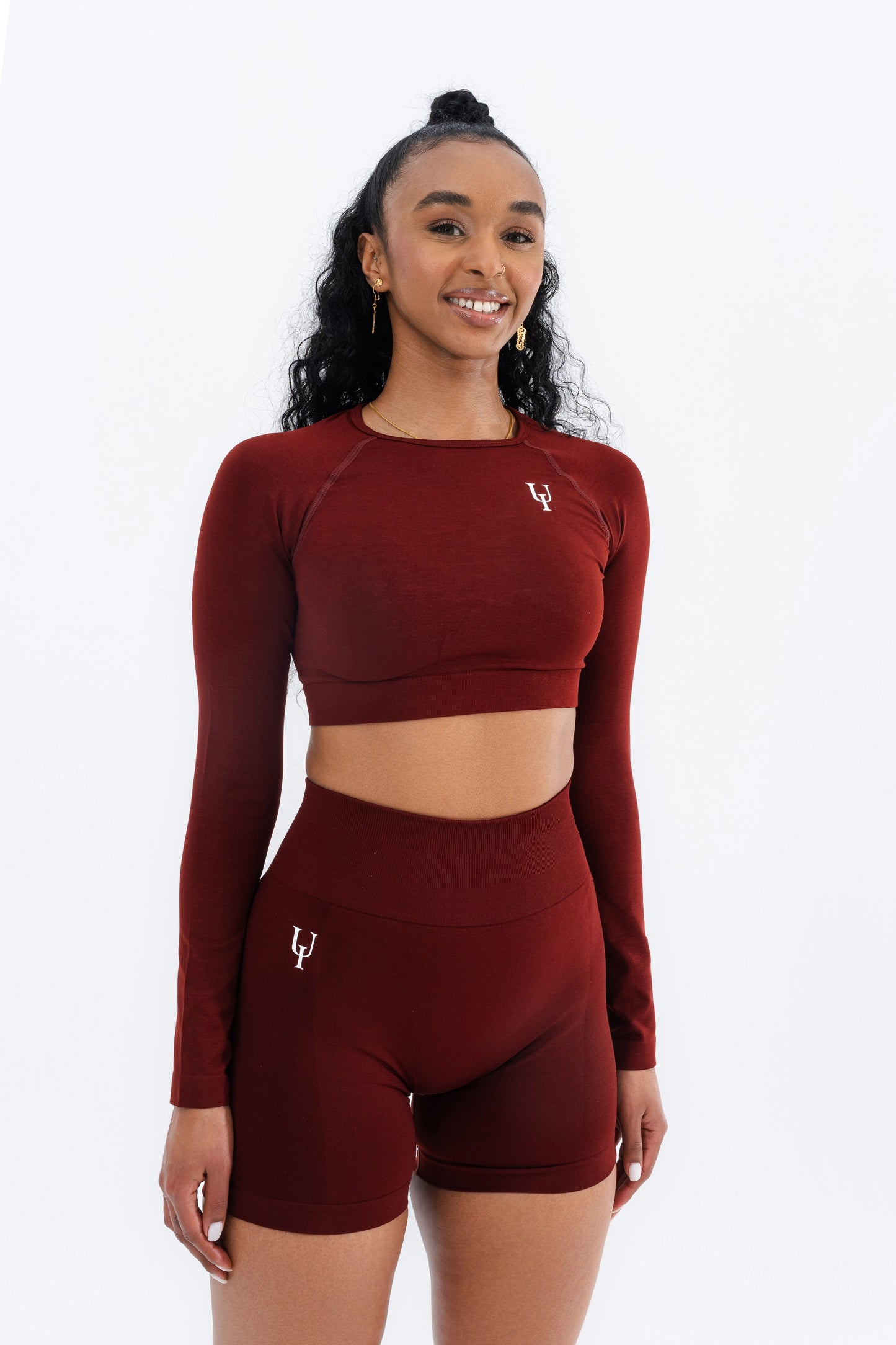Zenith Long Sleeve Crop Top Red