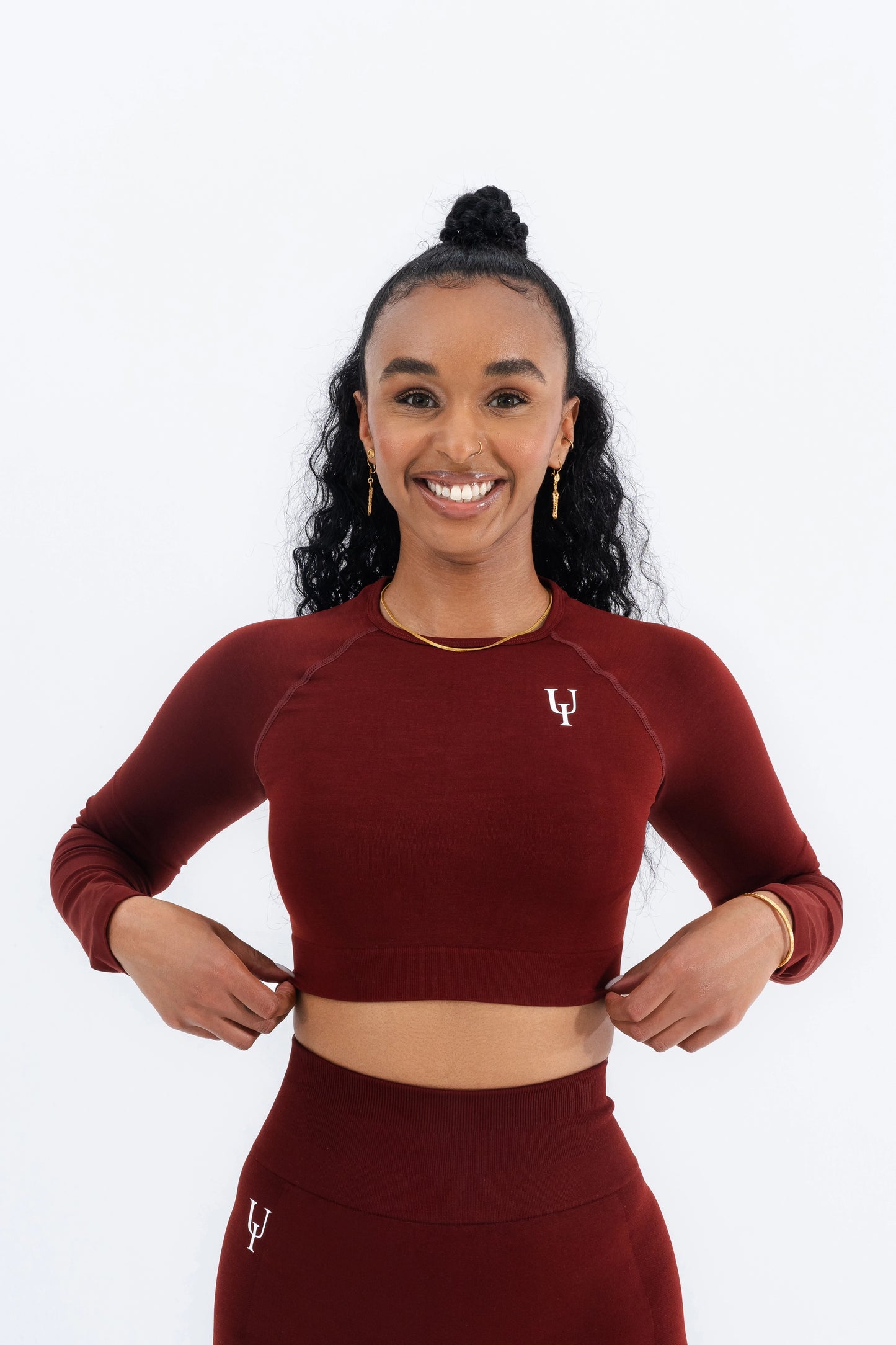 Zenith Long Sleeve Crop Top Red