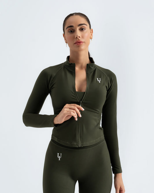 Sculpt-V Zip-Up Jacket "Olive Green"