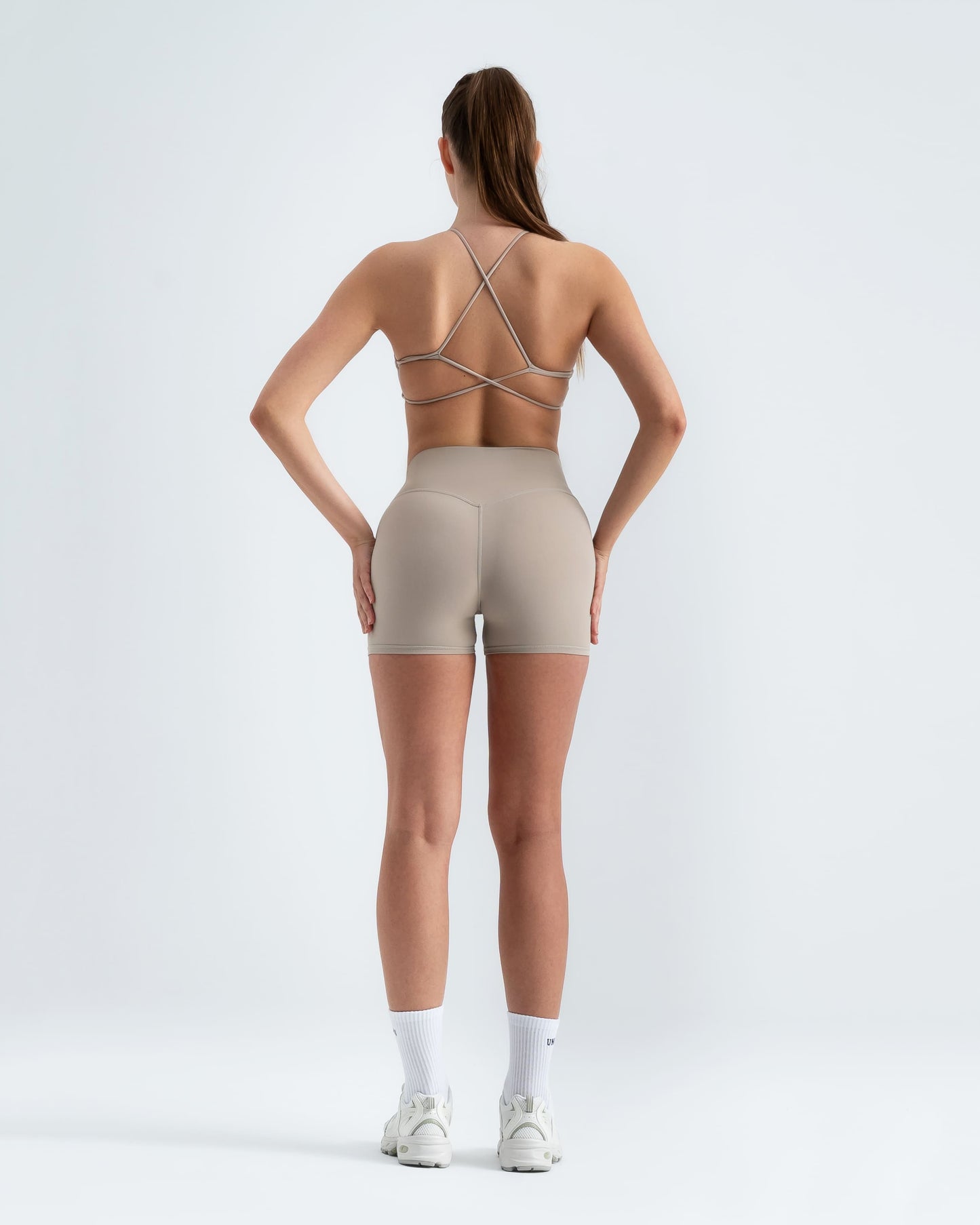 Velvet Scrunch Shorts "Stone Beige"