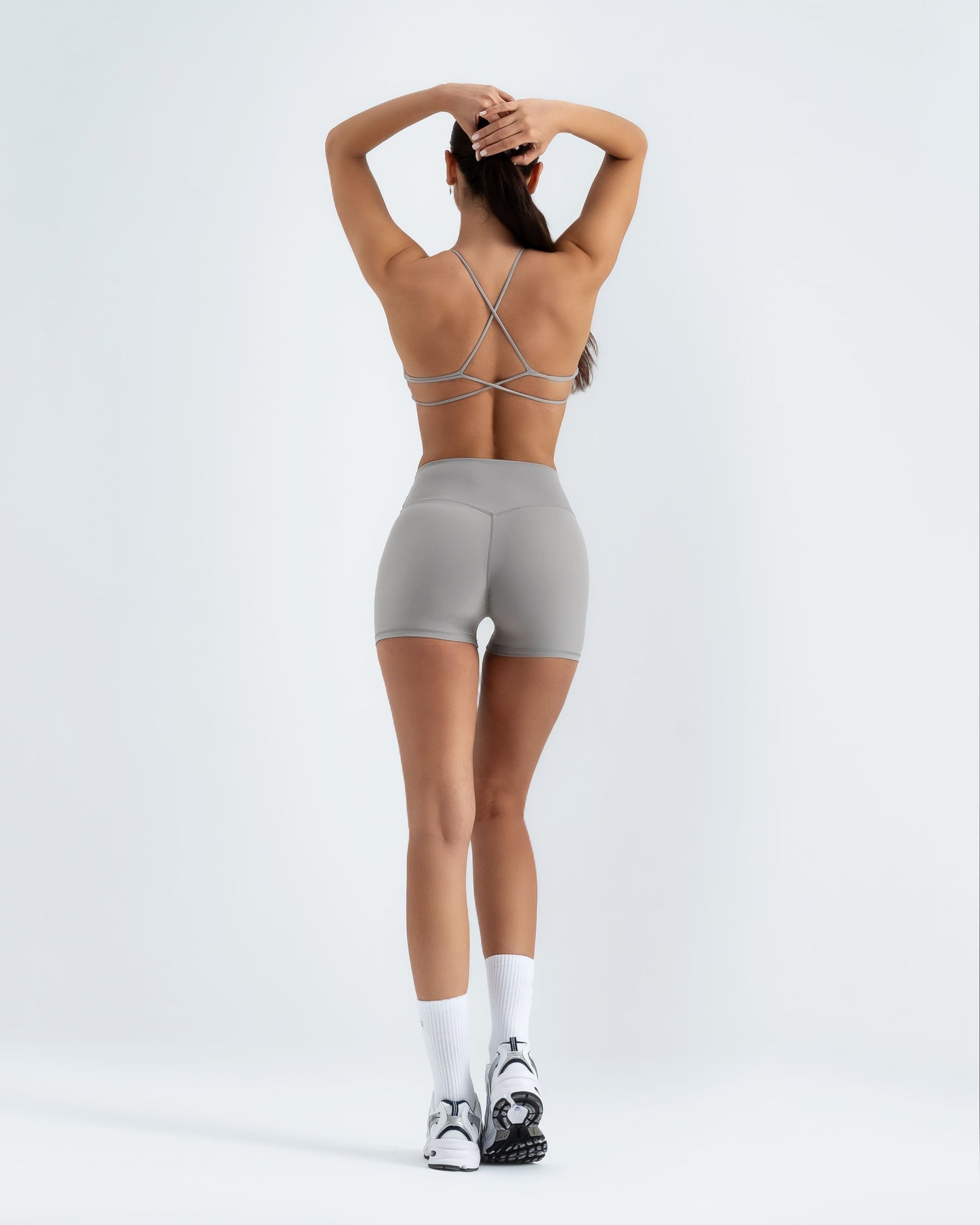 Velvet Scrunch Shorts "Clouded Grey"