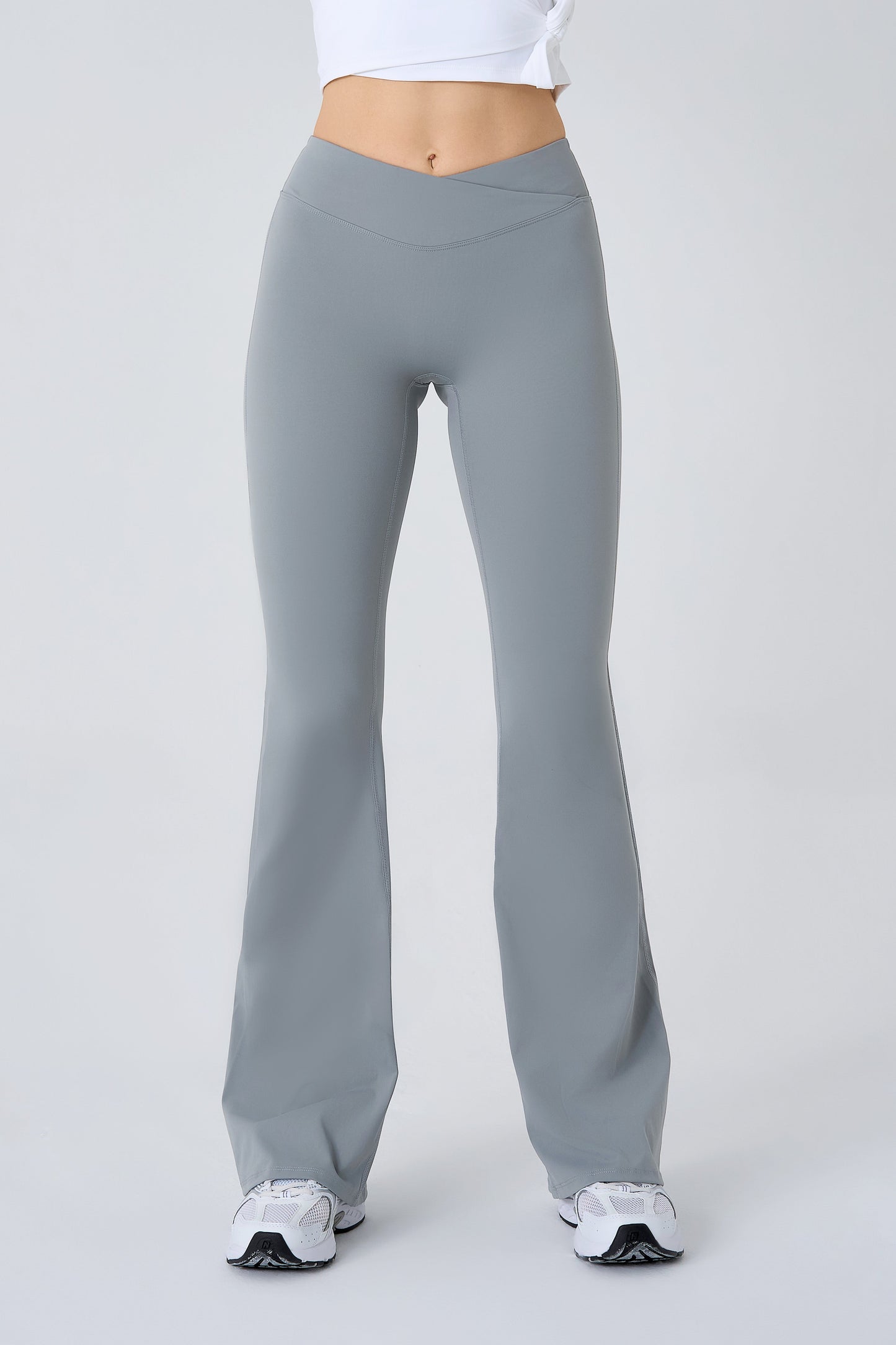 Galactic Aura Invisible Scrunch Flared Leggings "Cloudy Grey"