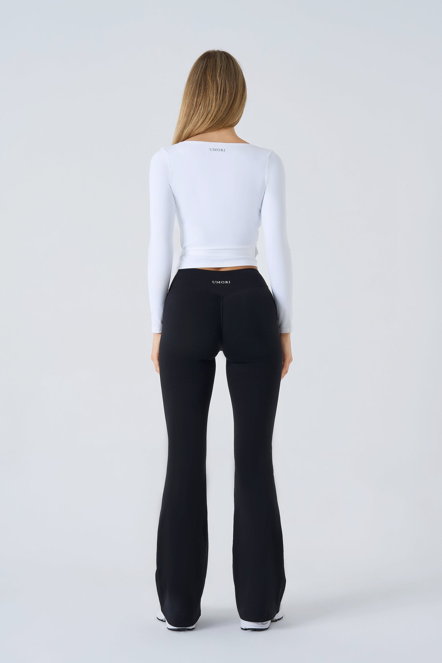 Galactic Aura Invisible Scrunch Flared Leggings "Obsidian Black"